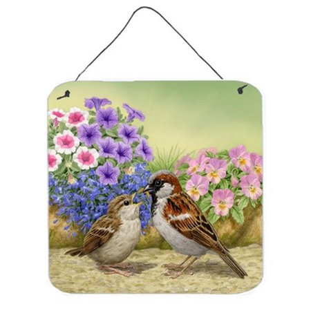 MICASA House Sparrows Feeding Time Wall or Door Hanging Prints MI252874